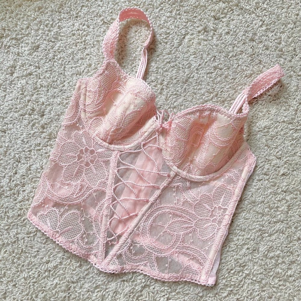 Victoria's Secret Pink Lace Corset Top